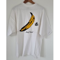 VELVET UNDERGROUND - +Nico / Andy Warhol - or. Banana design high quality T-Shirt (Authentic Jeanswear Lee) White: XL